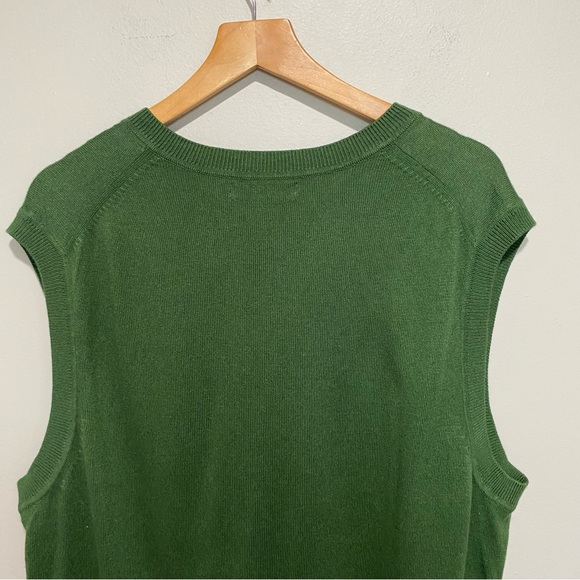 Banana Republic Silk Cashmere Green V-Neck‎ Sweater Vest Size L - Picture 9 of 14